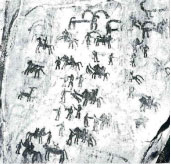Razmgah, Lorestan, (Süd-West Iran), Felsenmalerei.